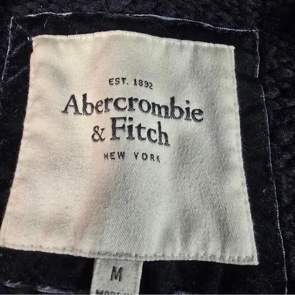 Abercrombie & Fitch Womens Charcoal Grey Chunky Knit Shawl Cardigan Sweater M - Picture 6 of 6